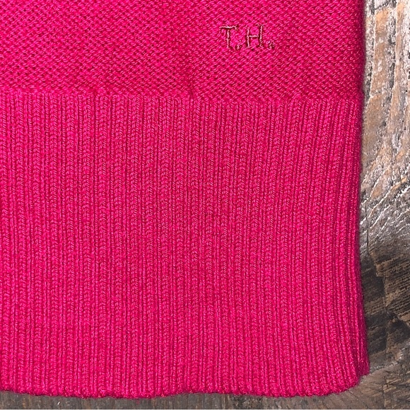 Women’s M TOMMY HILFIGER Red Raspberry Nordic Knit V-Neck Tunic Sweater Vest EXC - Picture 7 of 13